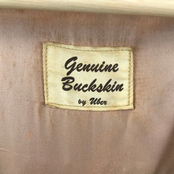 Vintage Genuine Buckskin 1970’s Rugged Fringe Buckskin Jacket M - Picture 4 of 11